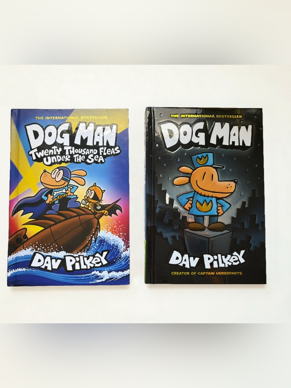 Scholastic Dog Man Hardcover Set - Blue, Black, Yellow Covers